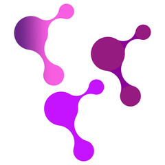 Molecule, purple.element with business card template on white background. Vector illustration. stock image.