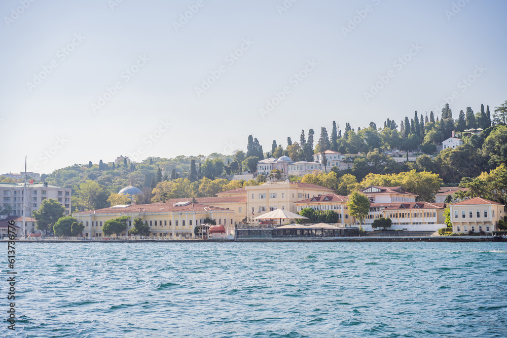 Wall mural a panorama photo of bosporus strait, istanbul. turkiye