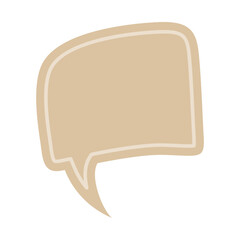 cute earth tone color Bubble talk. Hand-drawn speech bubble. Talk chat speak message. Empty blank comment. Vector illustration design