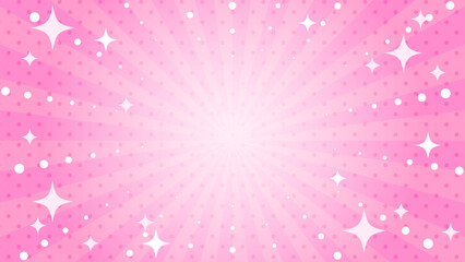 キラキラ輝くポップでかわいい集中線の背景（ピンク）