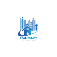 Fototapeta premium logo for real estate home solutions that is a home solution illustration