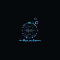Fototapeta premium Artificial Intelligence Logo Icon design illustration