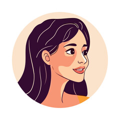 Smiling woman face, modern design