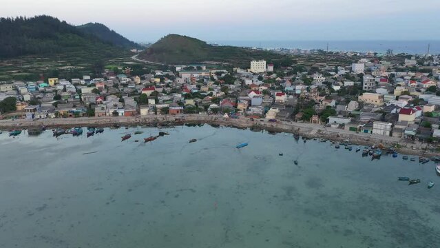 Aerial view of Ly Son island, Quang Ngai, Vietnam