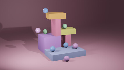 Abstract scene geometry shape rendering