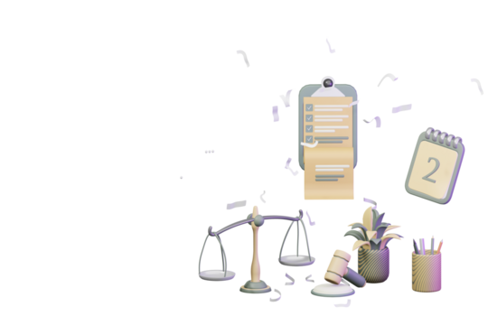 3D workflow concept of law professional lawyer