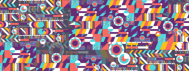 Naklejka premium Vector colorful geometric shape mosaic background