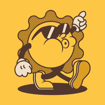Cool sun mascot character