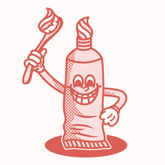 Tooth paste vintage mascot