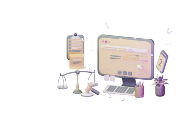 3D workflow concept of law professional lawyer