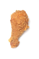 Close up of Chicken Fried Isolated White Background.