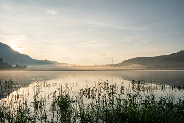 sunrise over the lake