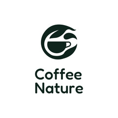 Obraz premium Coffee nature modern minimalist logo design