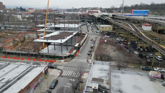 Aerial Shot Of Broadway Junction Subway Station