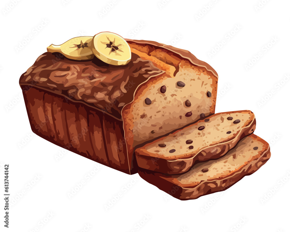 Poster a gourmet dessert sweet banana bread