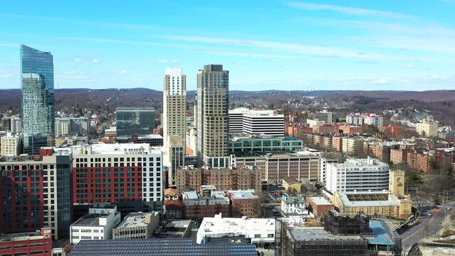 Aerial Arc View of Down Town White Plains - Pt. 1