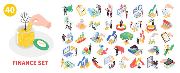 Isometric Finance Icons Collection