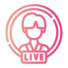 live streaming Line Gradient Icon