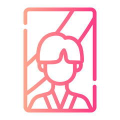 photo card Line Gradient Icon