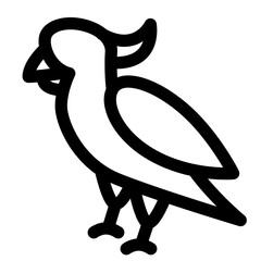 鳥、オウムを表すラインスタイルのアイコン © efuroku