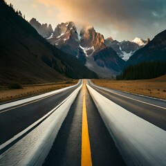 road in mountains generated ai
