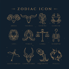 Zodiac Icons Symbol Illustration - 613745567