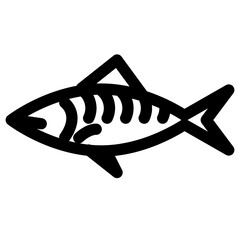 魚、サバを表すラインスタイルのアイコン
