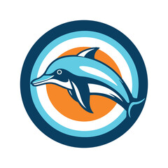 dolphin vector logo with white background