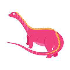 Dinosaur Cartoon Illustration Isolated In White Background. Adorable comic dinosaurs character. Cute baby dinosaur. Prehistoric cartoon animals of Jurassic era.