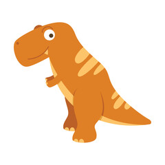 Dinosaur Cartoon Illustration Isolated In White Background. Adorable comic dinosaurs character. Cute baby dinosaur. Prehistoric cartoon animals of Jurassic era.