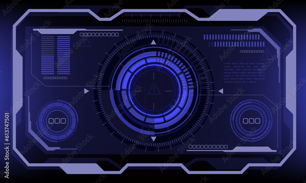 Poster hud sci-fi interface screen violet danger warning view design virtual reality futuristic technology 