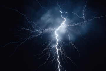 Flash of lightning on dark background.  - obrazy, fototapety, plakaty