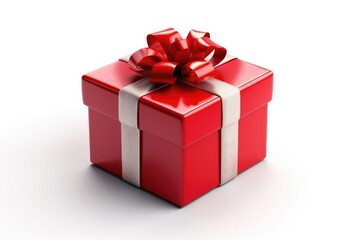 Christmas gift box cartoon icon on white background. Generative ai