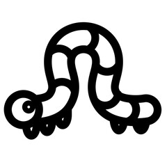 Obraz premium 虫、イモムシを表すラインスタイルのアイコン