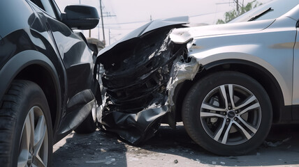 Obraz na płótnie Canvas car accident crash and broke 
