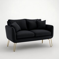 Fototapeta premium black sofa isolated on white background