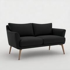 Fototapeta premium black sofa isolated on white background