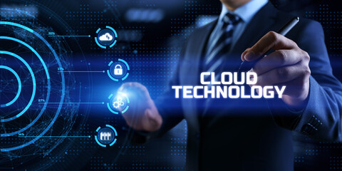 Cloud service computing data storage internet technology concept.