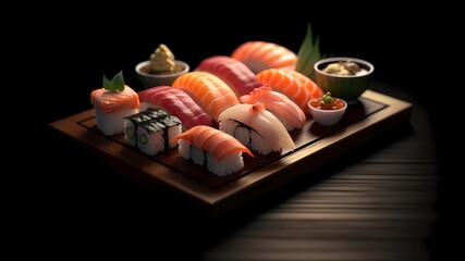 sushi, food, fish, japanese, salmon, seafood, rice, meal, roll, japan, raw, sashimi, maki, fresh, tuna