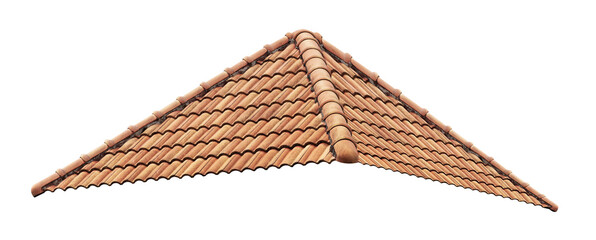 Mockup hip roof orange tile pattern