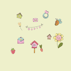 pattern with flowers and birds