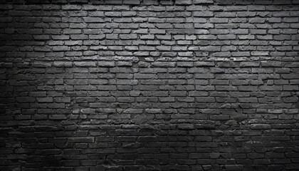 Black brick wall texture, brick surface for background. Vintage wallpaper.