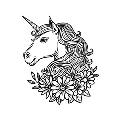 Unicorn with flowers © fitradp