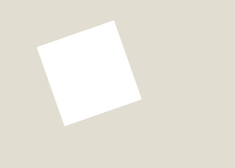 Greeting card mockup on beige background, top view, flat lay. White blank holiday card or flyer