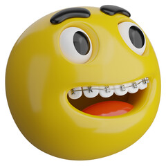 3d render of emoji,cartoon emoji isolated.