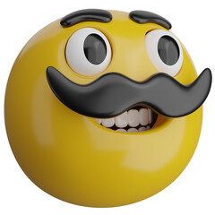 3d render of emoji,cartoon emoji isolated.