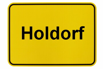 Illustration eines Ortsschildes der Gemeinde Holdorf in Niedersachsen