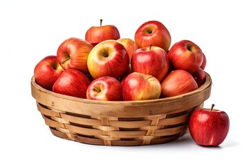 Fototapeta na wymiar Fresh Apples From An Orchard On White Background