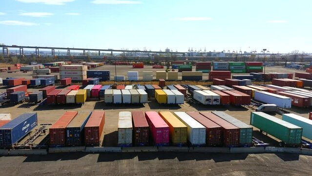 Aerial Side Shot of a Trucking Facility
