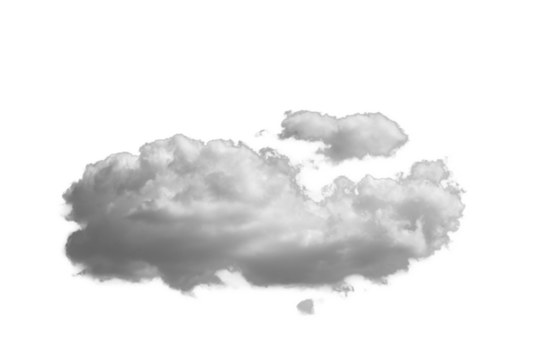 white fluffy clouds standing out against a black background and a blue sky